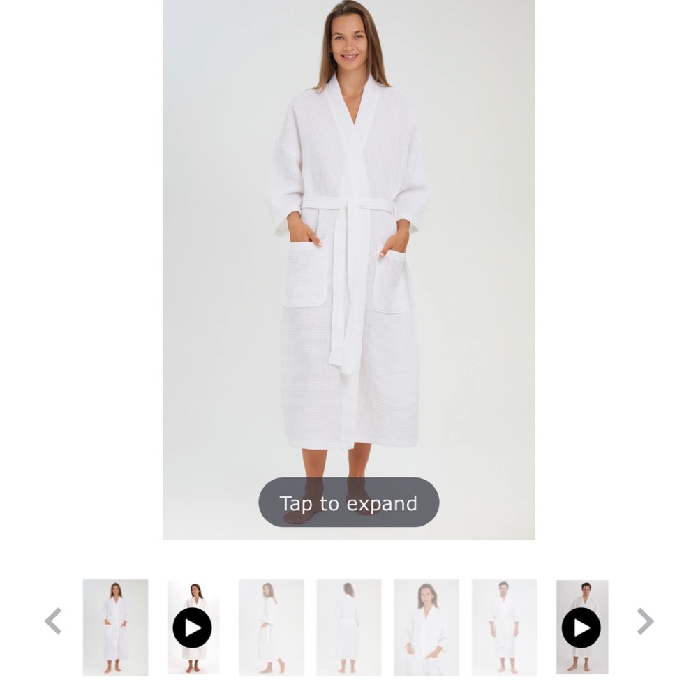 White Waffle Robe - Picture 6 of 6